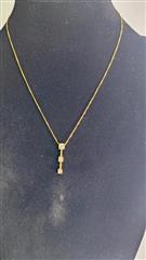 Diamond Necklace 3 Diamonds .85 Carat T.W. 14K Yellow Gold 4.3g